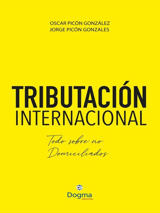 Title details for Tributacíón internacional by Jorge Picón Gonzales - Available